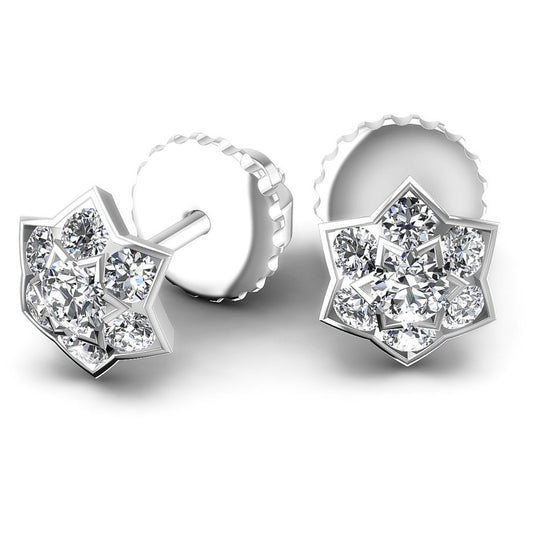 Round Diamonds 1.30CT Designer Studs Earring in 14KT Yellow Gold