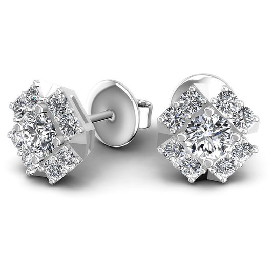 Round Diamonds 0.75CT Designer Studs Earring in 14KT Yellow Gold