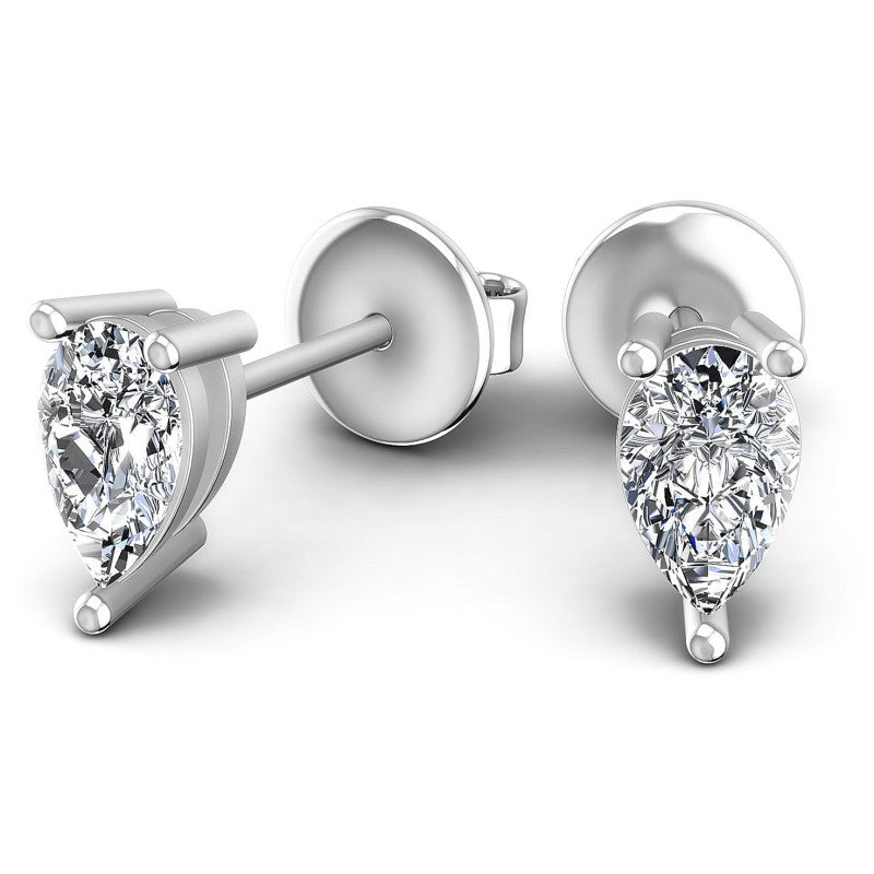 Pear Diamonds 1.00CT Stud Earrings in 14KT Yellow Gold