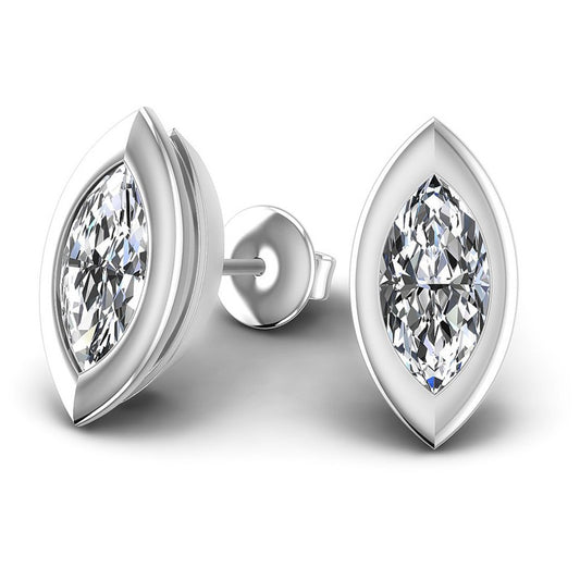Marquise Diamonds 1.00CT Stud Earrings in 14KT Yellow Gold