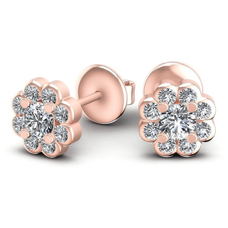 Round Diamonds 1.20CT Designer Studs Earring in 18KT Yellow Gold