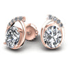 Round and Oval Diamonds 1.30CT Designer Studs Earring in 18KT Yellow Gold