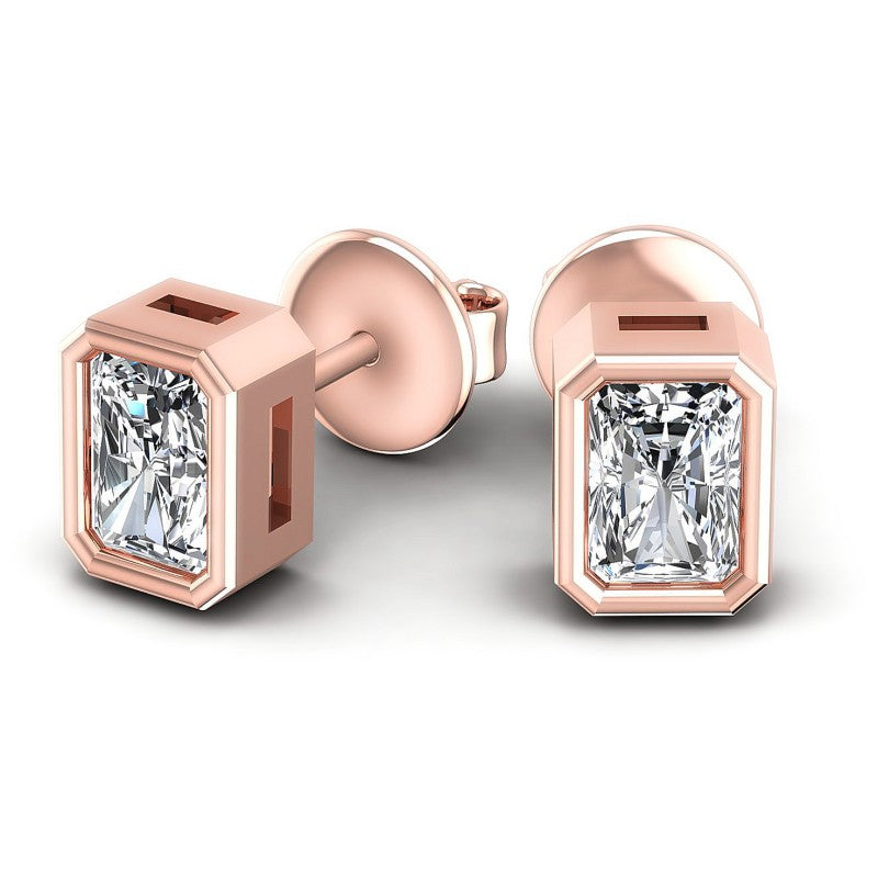Radiant Diamonds 1.00CT Stud Earrings in 18KT Yellow Gold