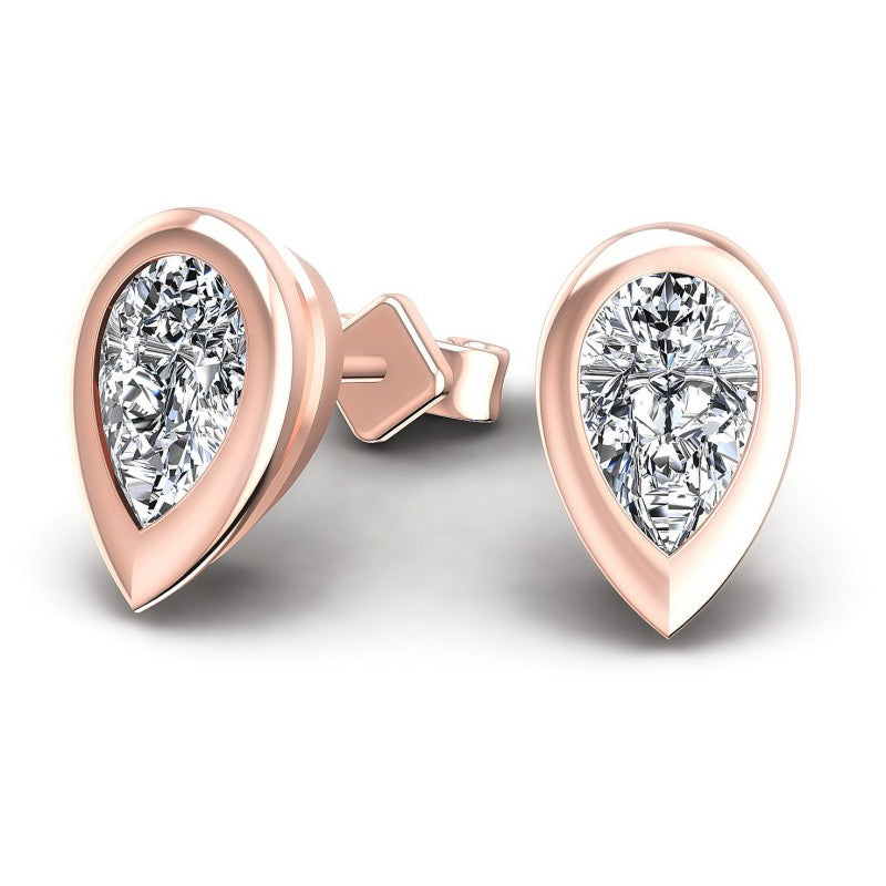 Pear Diamonds 1.00CT Stud Earrings in 18KT Yellow Gold