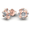 Princess and Round Diamonds 0.35CT Designer Studs Earring in 18KT Yellow Gold