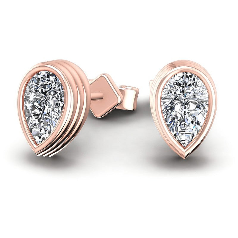 Pear Diamonds 1.00CT Stud Earrings in 18KT Yellow Gold
