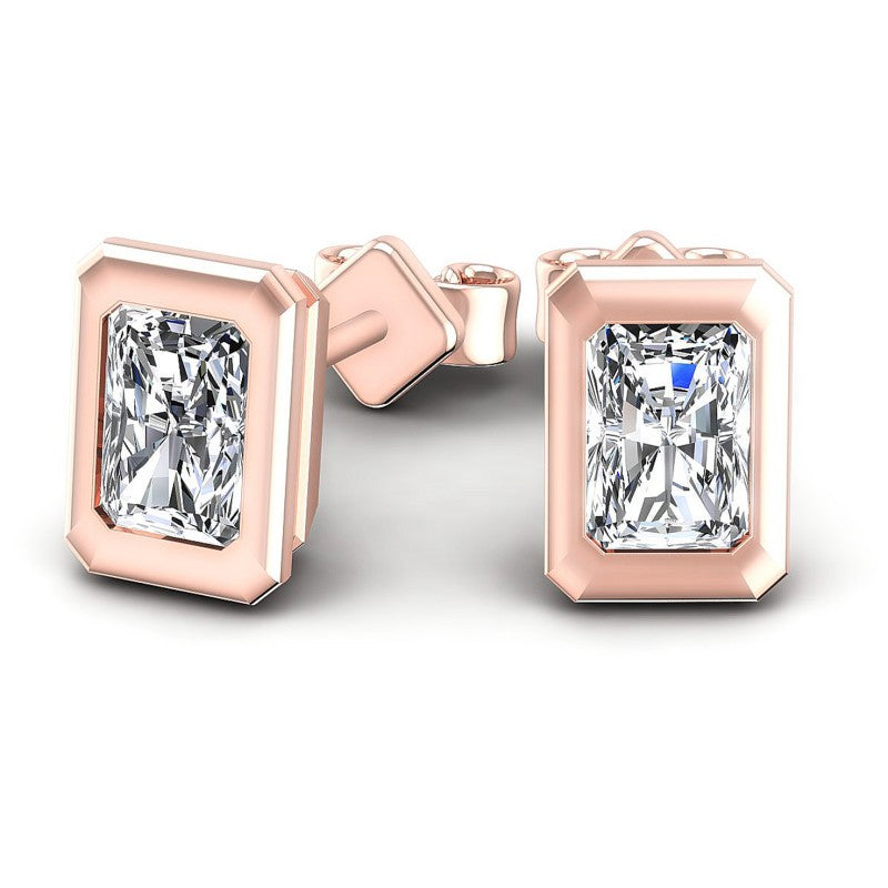 Radiant Diamonds 1.00CT Stud Earrings in 18KT Yellow Gold