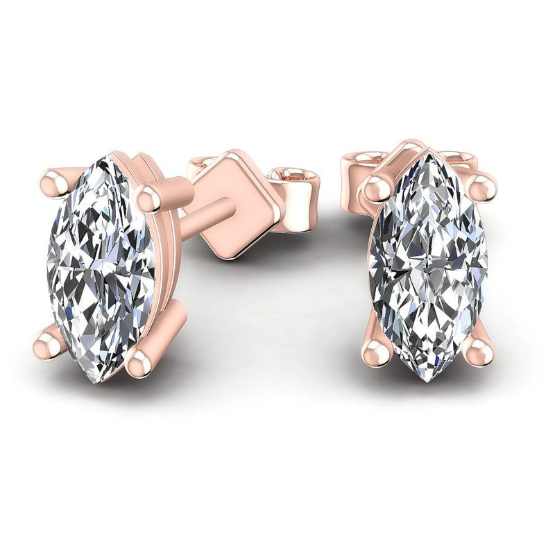 Marquise Diamonds 1.00CT Stud Earrings in 18KT Yellow Gold
