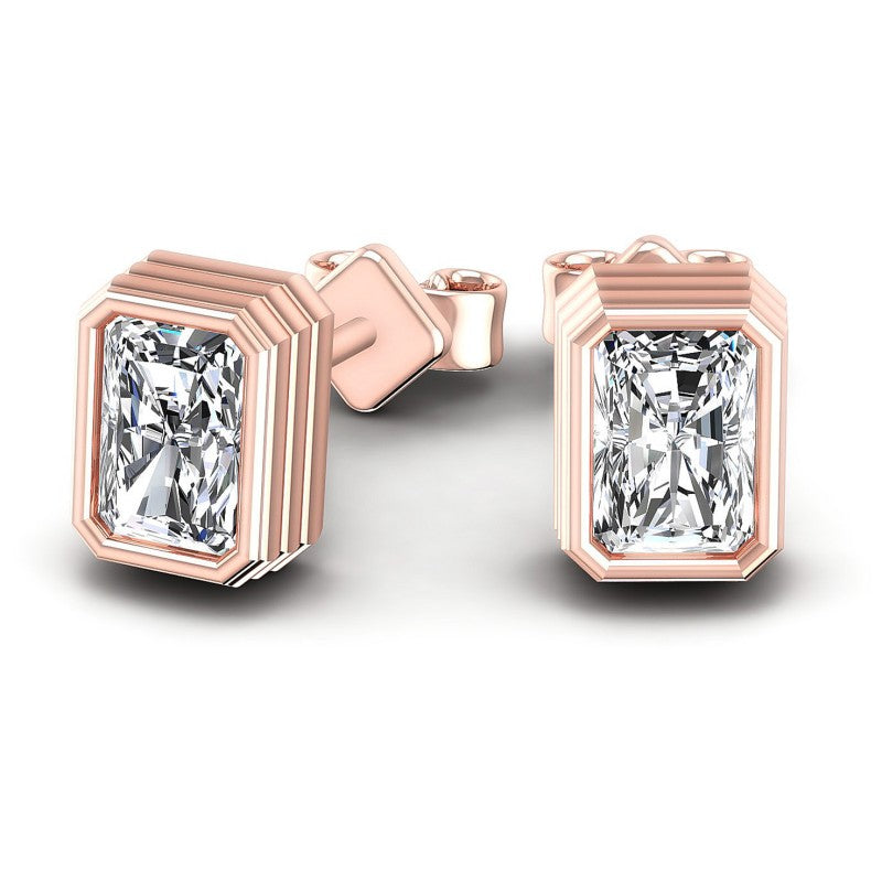 Radiant Diamonds 1.00CT Stud Earrings in 18KT Yellow Gold