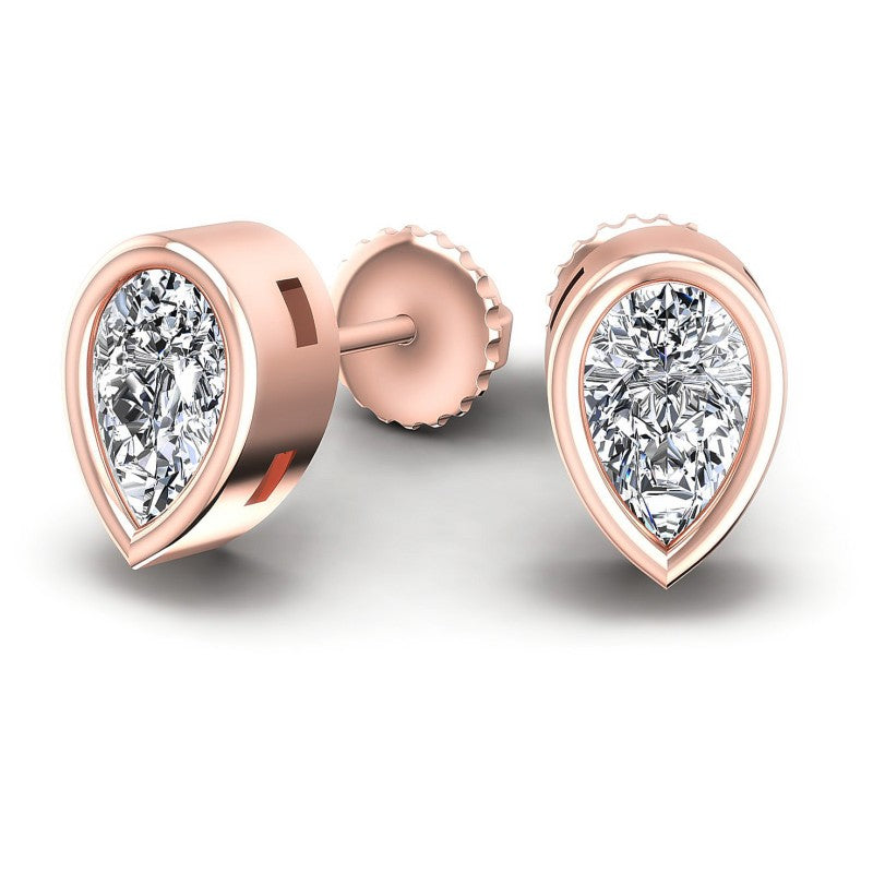 Pear Diamonds 1.00CT Stud Earrings in 18KT Yellow Gold