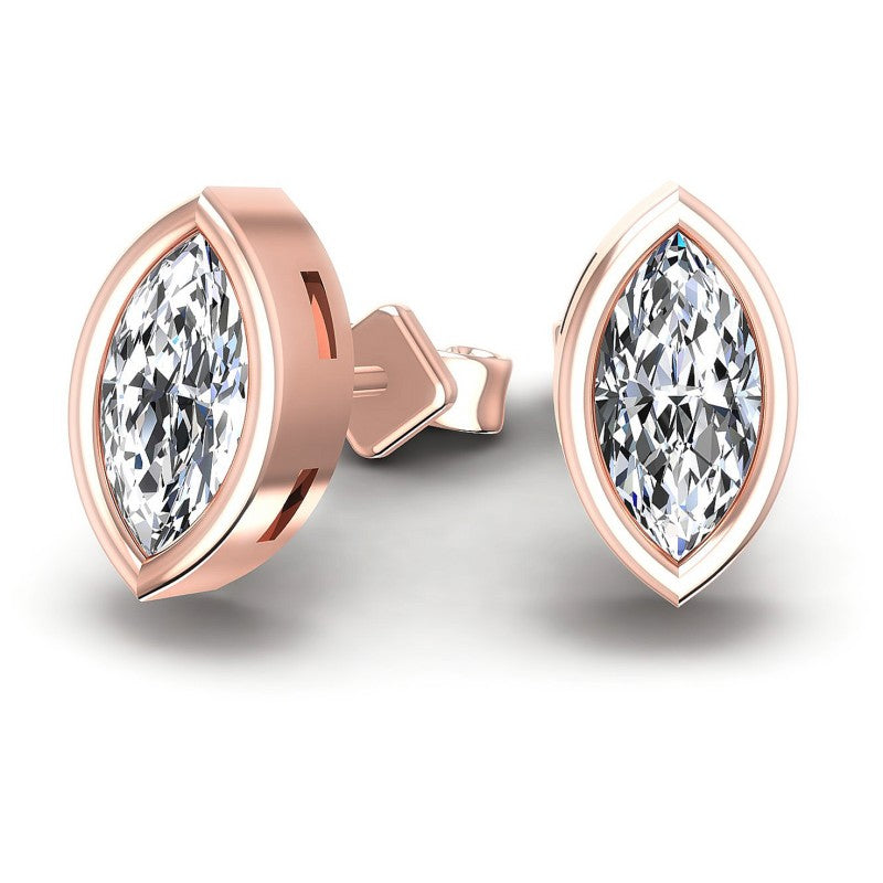 Marquise Diamonds 1.00CT Stud Earrings in 18KT Yellow Gold