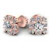 Princess and Round Diamonds 0.65CT Designer Studs Earring in 18KT Yellow Gold