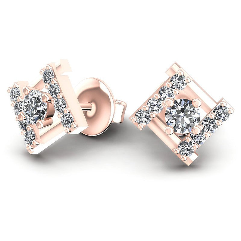 Round Diamonds 1.20CT Designer Studs Earring in 18KT Yellow Gold