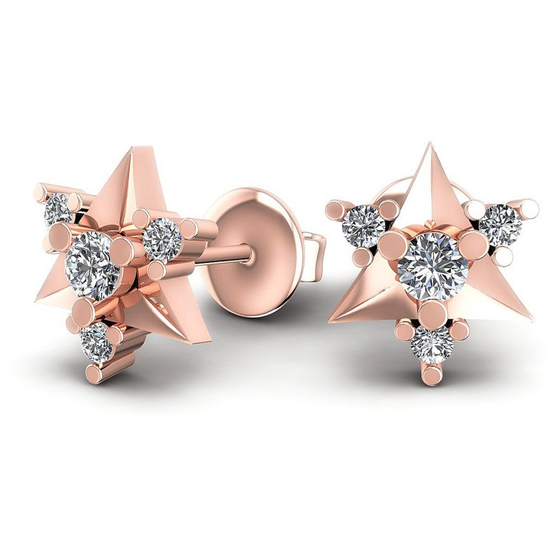 Round Diamonds 1.10CT Designer Studs Earring in 18KT Yellow Gold
