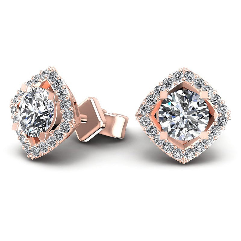 Round Diamonds 1.30CT Designer Studs Earring in 18KT Yellow Gold