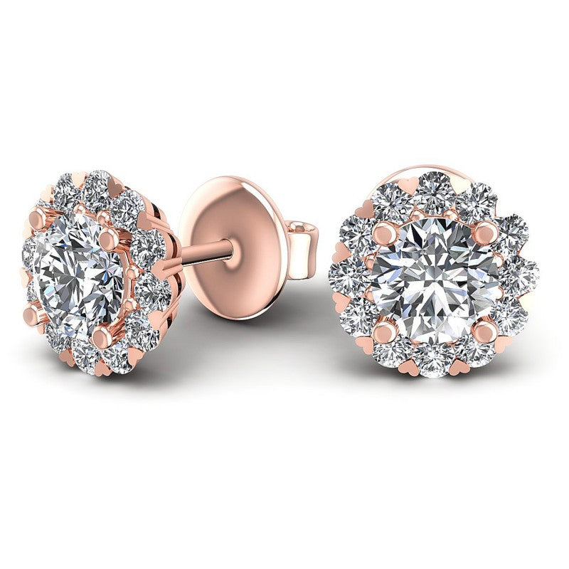 Round Diamonds 1.50CT Designer Studs Earring in 18KT Yellow Gold