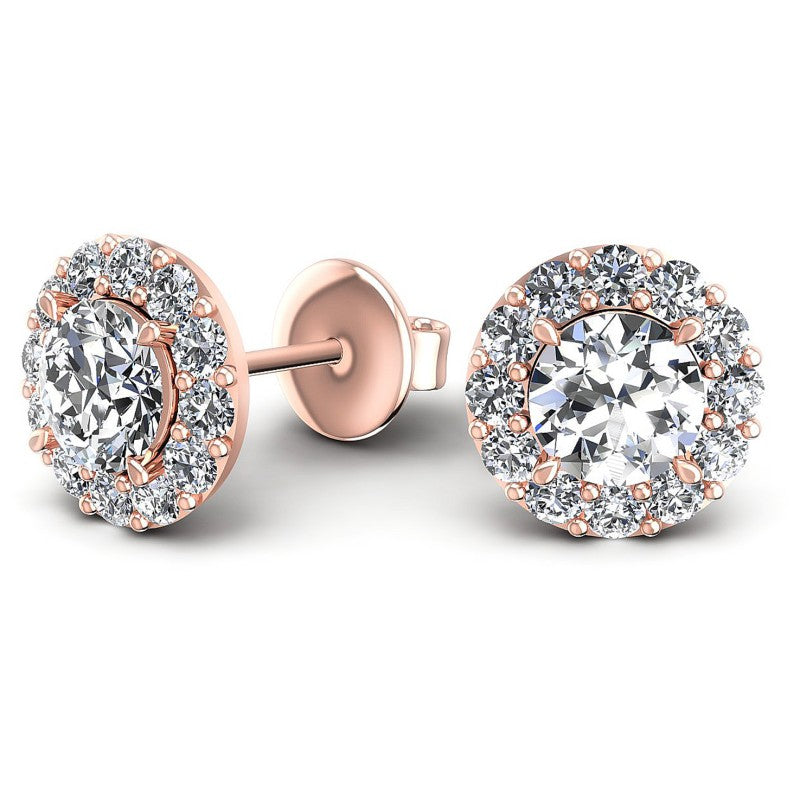 Round Diamonds 1.70CT Designer Studs Earring in 18KT Yellow Gold