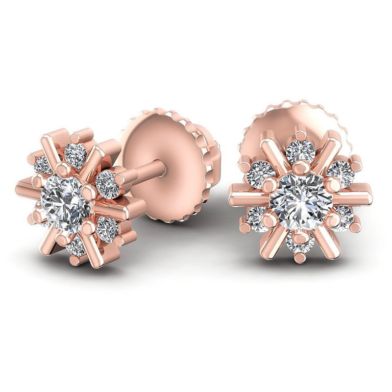 Round Diamonds 1.20CT Designer Studs Earring in 18KT Yellow Gold