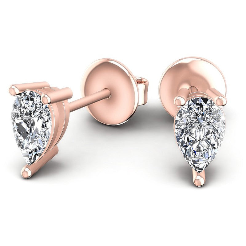 Pear Diamonds 1.00CT Stud Earrings in 18KT Yellow Gold