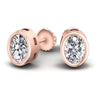 Oval Diamonds 1.00CT Stud Earrings in 18KT Yellow Gold