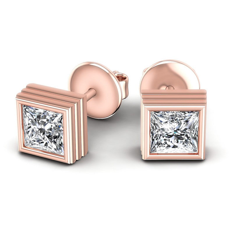 Princess Diamonds 0.25CT Stud Earrings in 18KT Yellow Gold