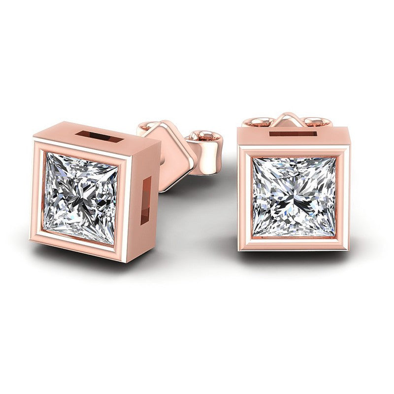 Princess Diamonds 0.25CT Stud Earrings in 18KT Yellow Gold