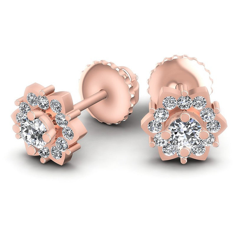 Round Diamonds 1.30CT Designer Studs Earring in 18KT Yellow Gold