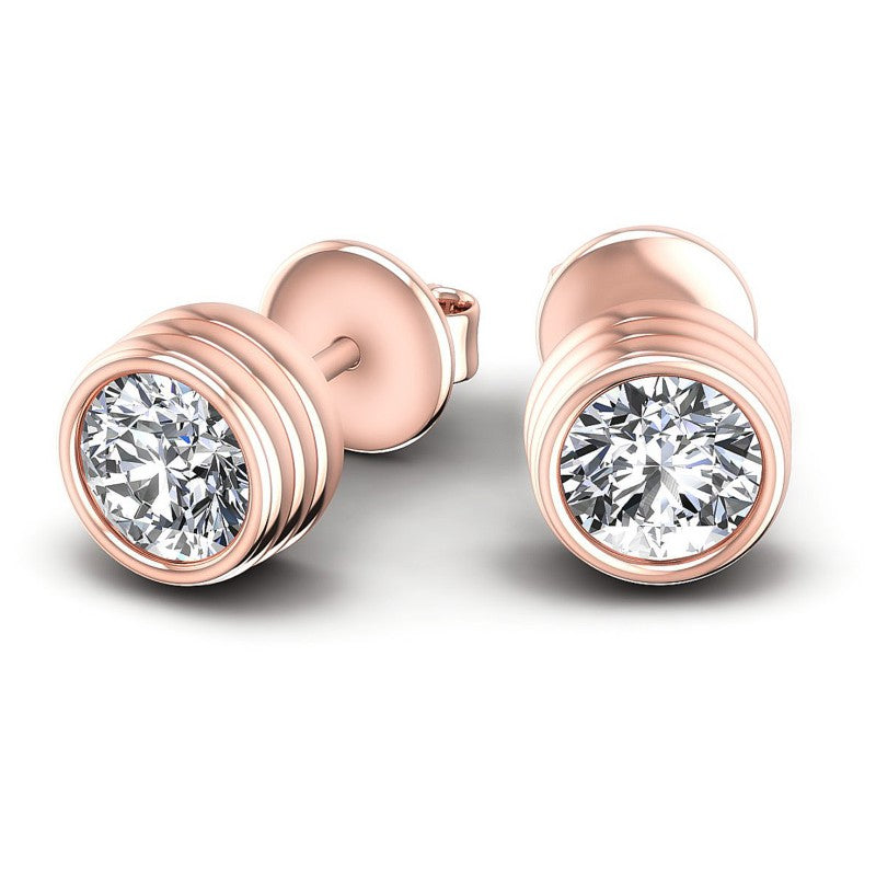 Round Diamonds 0.25CT Stud Earrings in 18KT Yellow Gold