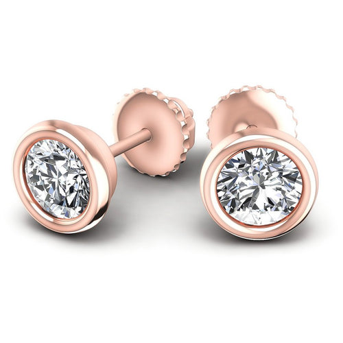 Round Diamonds 0.25CT Stud Earrings in 18KT Yellow Gold