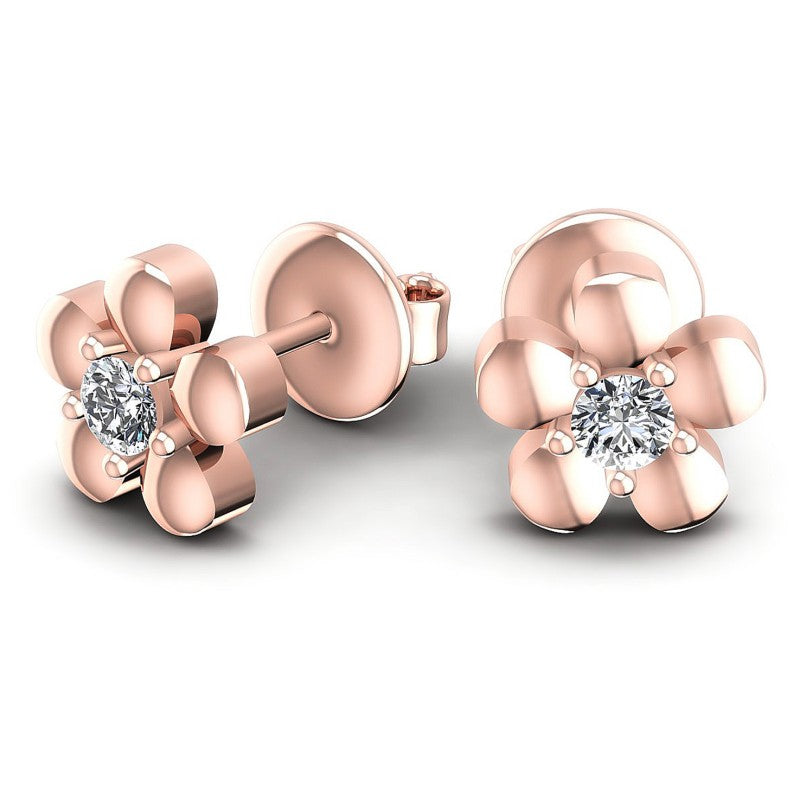 Round Diamonds 0.25CT Stud Earrings in 18KT Yellow Gold