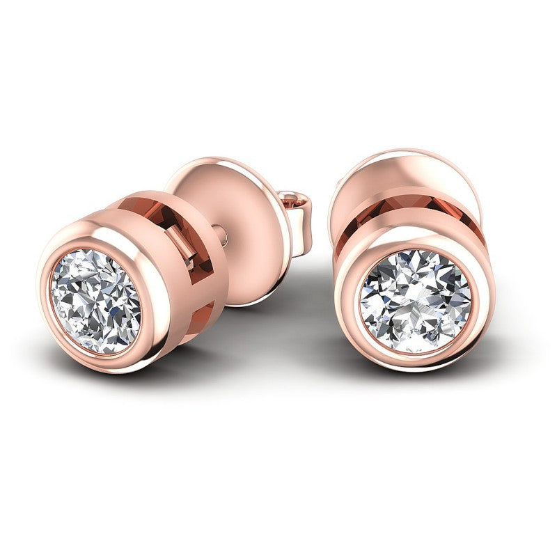 Round Diamonds 0.25CT Stud Earrings in 18KT Yellow Gold