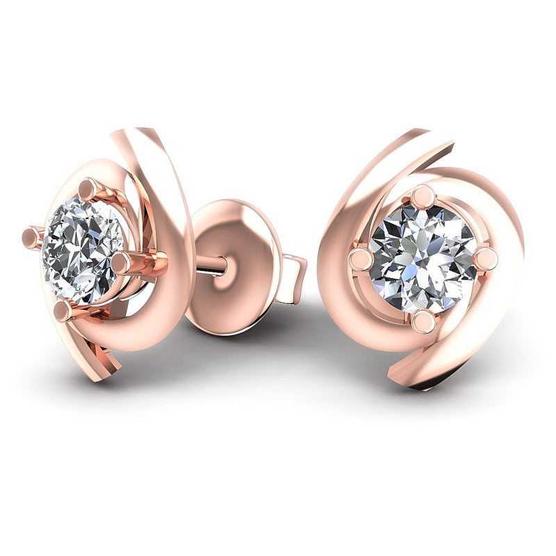 Round Diamonds 0.25CT Stud Earrings in 18KT Yellow Gold