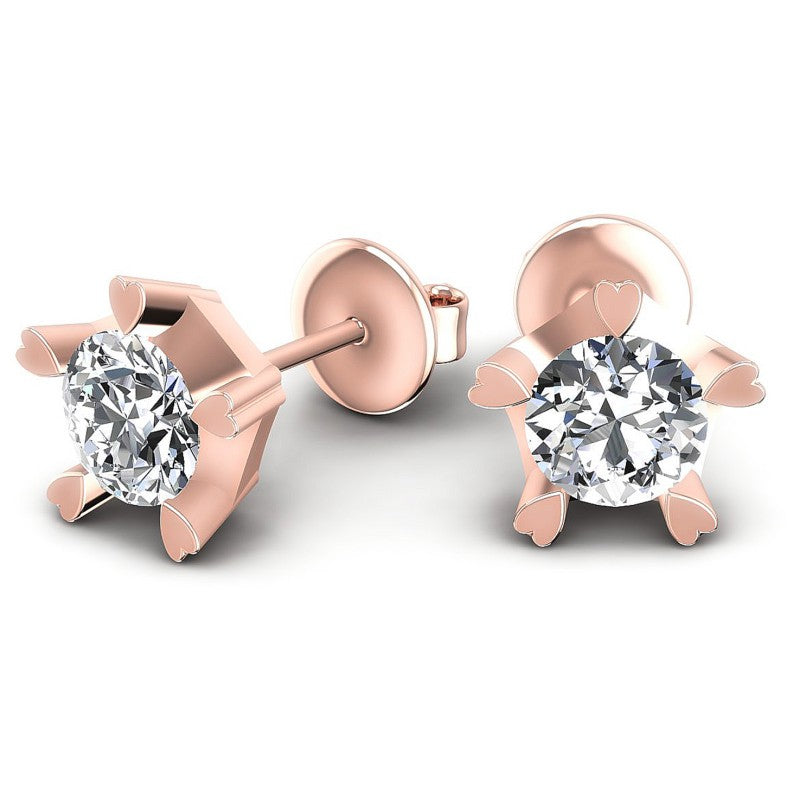 Round Diamonds 0.25CT Stud Earrings in 18KT Yellow Gold