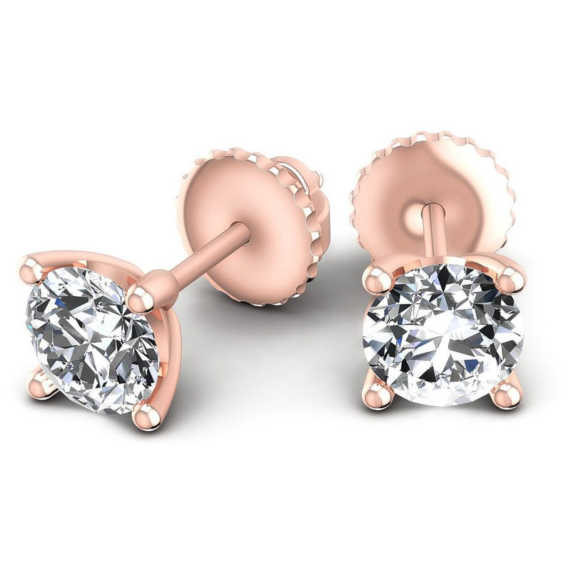 Round Diamonds 0.25CT Stud Earrings in 18KT Yellow Gold