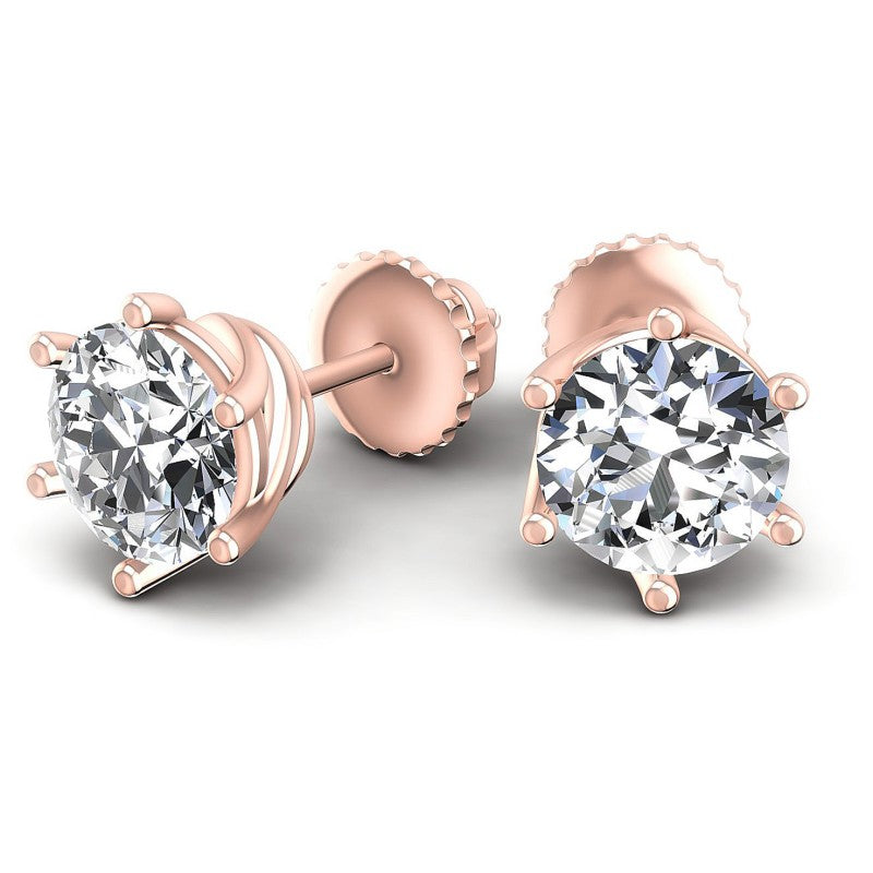 Round Diamonds 0.25CT Stud Earrings in 18KT Yellow Gold