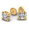 Round Diamonds 0.25CT Stud Earrings in 14KT Yellow Gold