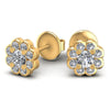 Round Diamonds 1.20CT Designer Studs Earring in 14KT Yellow Gold