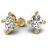 Round and Oval Diamonds 1.10CT Designer Studs Earring in 14KT Yellow Gold