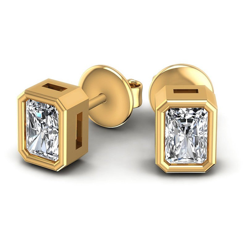Radiant Diamonds 1.00CT Stud Earrings in 14KT Yellow Gold