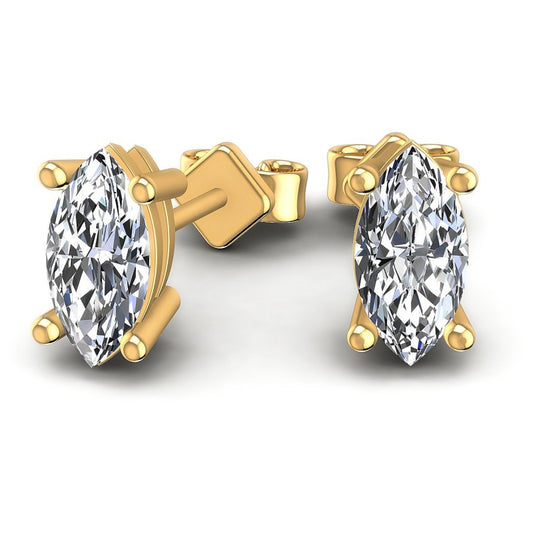 Marquise Diamonds 1.00CT Stud Earrings in 14KT Yellow Gold