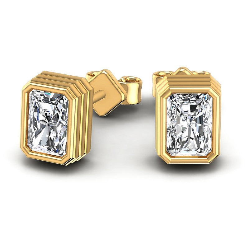 Radiant Diamonds 1.00CT Stud Earrings in 14KT Yellow Gold