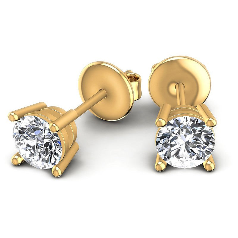 Round Diamonds 0.25CT Stud Earrings in 14KT Yellow Gold