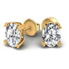 Oval Diamonds 0.50CT Stud Earrings in 14KT Yellow Gold