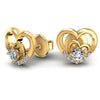 Round Diamonds 0.30CT Heart Earring in 14KT Yellow Gold