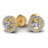 Round Diamonds 0.55CT Designer Studs Earring in 14KT Yellow Gold