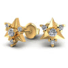 Round Diamonds 1.10CT Designer Studs Earring in 14KT Yellow Gold