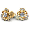 Round Diamonds 0.45CT Designer Studs Earring in 14KT Yellow Gold