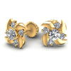 Round Diamonds 0.65CT Designer Studs Earring in 14KT Yellow Gold