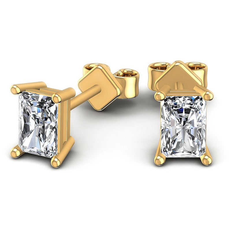 Radiant Diamonds 1.00CT Stud Earrings in 14KT Yellow Gold