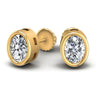 Oval Diamonds 1.00CT Stud Earrings in 14KT Yellow Gold